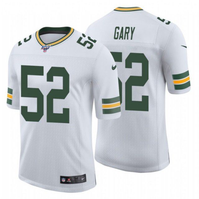 Men Green Bay Packers #52 Rashan Gary Nike White 100th Limited NFL Jersey